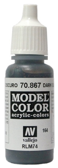 70867 Vallejo Краска акриловая "Серо-голубой темный", RLM 74 / Dark Blue Grey, 17 мл.
