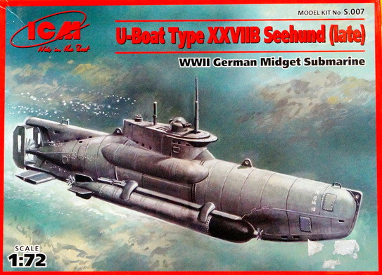 Сборная модель "Немецкая подводная лодка тип XXVII "Zeehund" поздняя"  М 1/72