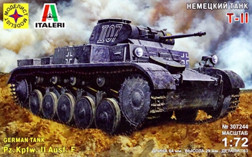 Сборная модель "Немецкий танк Pz.Kpfw.II Ausf F"   М 1/72