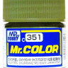 C351 Mr.Hobby Краска эмалевая матовая 75% "Цинк-хромат тип 1 FS34151" / Zinc-Chromate Type I FS34151 (Flat 75%), 10 мл.