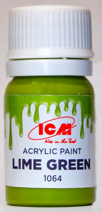 C1064 ICM Краска акриловая для творчества, цвет "Лаймовый зеленый" (Lime Green), 12 мл.