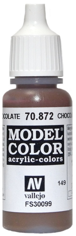 70872 Vallejo Краска акриловая "Шоколадно-коричневый", FS30099 / Chocolate Brown, 17 мл.