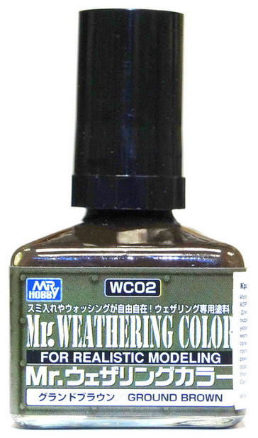 WC02 Смывка для моделей MR.Weathering Color "Тёмно-коричневый" / Ground Brown, 40 мл.