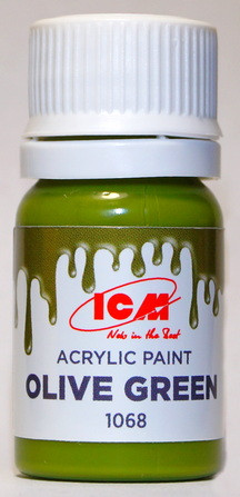 C1068 ICM Краска акриловая для творчества, цвет "Оливковый" (Olive Green), 12 мл.