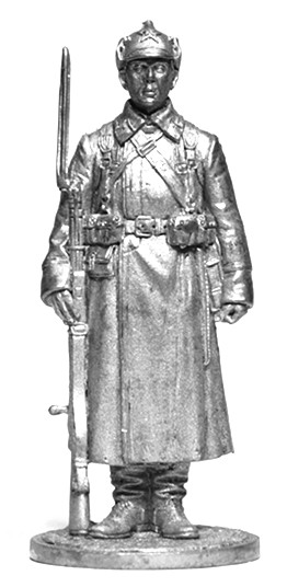 Оловянная миниатюра "Красноармеец РККА в зимней походной форме. 1939-41 гг. СССР"