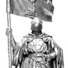 Оловянная миниатюра "Тевтонский рыцарь со знаменем"