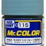 C115 Mr.Hobby Краска эмалевая полуглянцевая "Светло-голубой RLM65" / Light Blue RLM65, 10 мл.