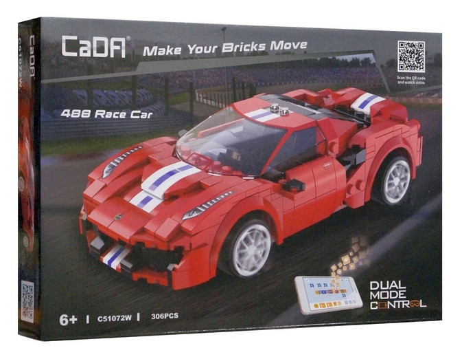 Конструктор CADA "Автомобиль Ferrari 488", 306 дет., на радиоуправлении