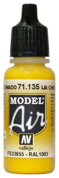 71135 Vallejo Model Air Краска "Желтый хром IJA", FS33655, RAL1003 / IJA Chrome Yellow, 17 мл.