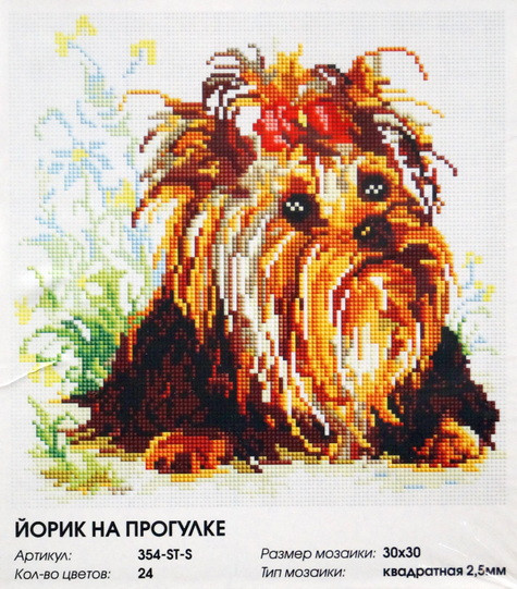Алмазная мозаика "Йорик на прогулке" 30 х 30 см.