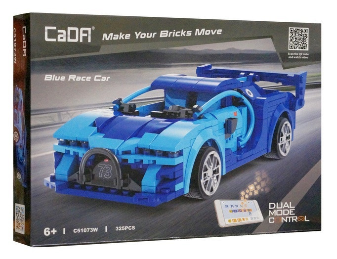Конструктор CADA "Спортивный автомобиль Blue Race Car", 325 дет., на радиоуправлении