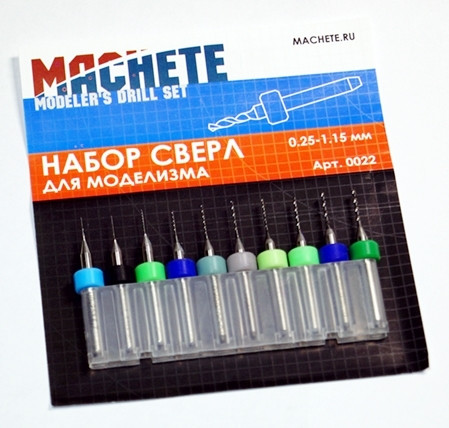 Набор сверл для моделизма 0.25-1.15 мм, 10 шт.