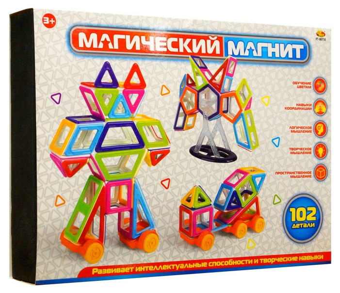 Магнитный конструктор "Магический магнит", 102 дет.