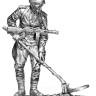 Оловянная миниатюра "Рядовой сапёрных частей Красной Армии с миноискателем, 1943-45 годы, СССР"