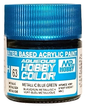 H 63 Mr.Hobby Краска акриловая металлик "Сине-зеленый" / Metallic Blue Green, 10 мл. H 63 Mr.Hobby Краска акриловая металлик "Сине-зеленый" / Metallic Blue Green, 10 мл.