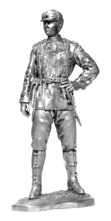 Оловянная миниатюра "Офицер 1-й автомобильной пулеметной роты, 1916 г.", 75 мм