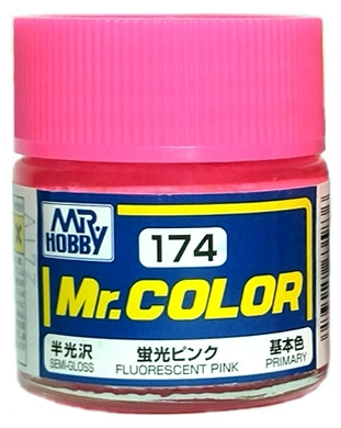 C174 Mr.Hobby Краска эмалевая глянцевая "Флуоресцентный розовый" / Fluorescent Pink, 10 мл. C174 Mr.Hobby Краска эмалевая глянцевая "Флуоресцентный розовый" / Fluorescent Pink, 10 мл.