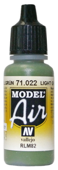 71022 Vallejo Model Air Краска "Светло-зелёный", RLM82 / Light Green, 17 мл.