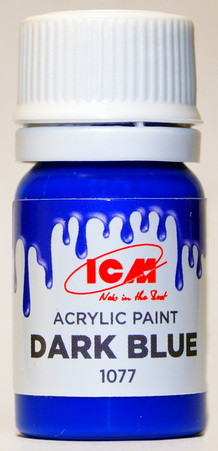 C1077 ICM Краска акриловая для творчества, цвет "Тёмно-синий" (Dark blue), 12 мл.