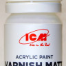 C2001 ICM Краска акриловая для творчества "Лак матовый" (Varnish Matt), 12 мл.