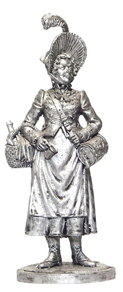 Оловянная миниатюра "Французская маркитантка, 1805-1815 годы"
