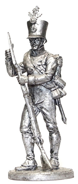 Оловянная миниатюра "Фузилер 4-го пехотного полка Хох унд Дойчмейстер. Австрия, 1809-1814 годы"