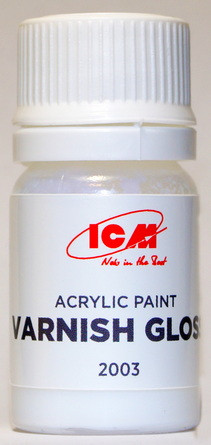C2003 ICM Краска акриловая для творчества "Лак глянцевый" (Varnish Gloss), 12 мл.