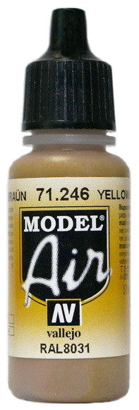 71246 Vallejo Model Air Краска "Жёлто-коричневый", RAL8031 / Yellow Brown, 17 мл.