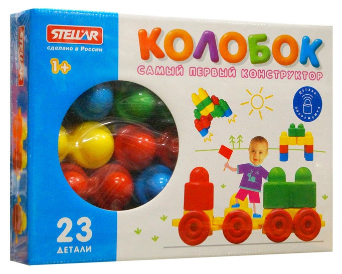 Конструктор с погремушкой "Колобок" (23 деталей)