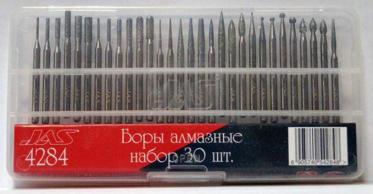 Боры алмазные, Lux, набор 30 шт.