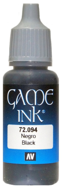 72094 Vallejo Game Color Ink Чернила "Чёрный" / Black, 17 мл.