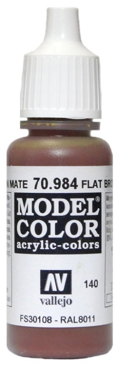 70984 Vallejo Краска акриловая "Коричневый" / Flat Brown, 17 мл.