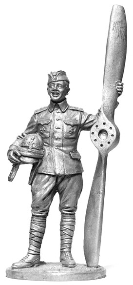 Оловянная миниатюра "Пилот авиационных частей. Россия, 1914-1917 годы"