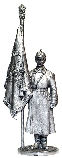 Оловянная миниатюра "Старший сержант РККА со знаменем. 1941 г. СССР"