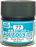 H 77 Mr.Hobby Краска акриловая матовая "Черная шина" / Tire Black, 10 мл.