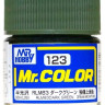 C123 Mr.Hobby Краска эмалевая полуглянцевая "Тёмно-зелёный RLM83" / Dark Green RLM83, 10 мл.