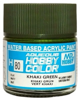 H 80 Mr.Hobby Краска акриловая матовая "Зеленый хаки" / Khaki Green, 10 мл.