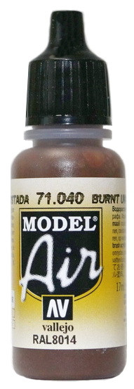 71040 Vallejo Model Air Краска "Умбра жженая", RAL8014 / Burnt Umber, 17 мл.